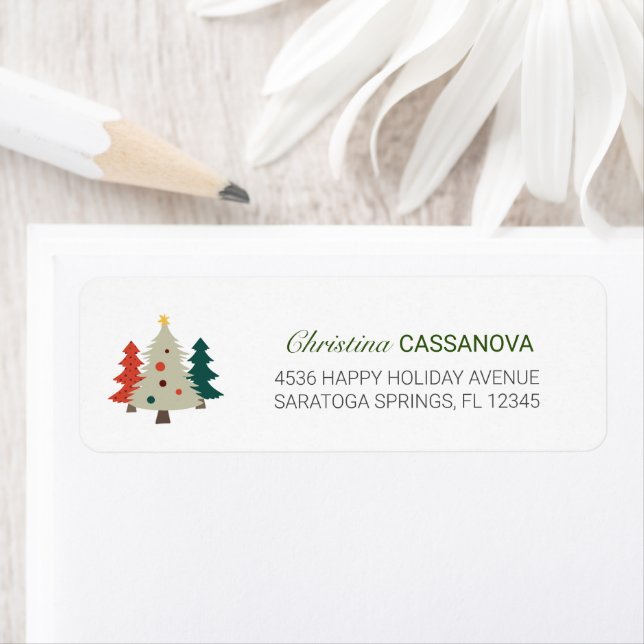 Cute Holiday Christmas Tree Return Address (Insitu)