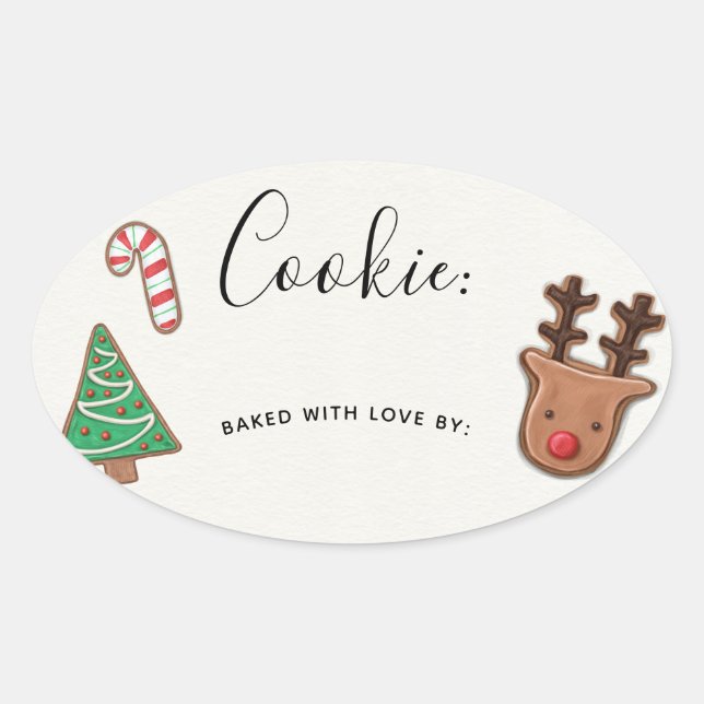 Cute Holiday Cookie Exchange Sticker Label (Front)