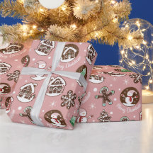 Cute Holiday Cookie Pattern Christmas Gift Wrap