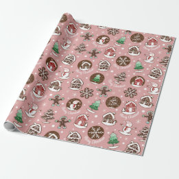 Cute Holiday Cookie Pattern Christmas Gift Wrap