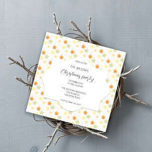 Cute Holiday Decoration Lemon And Oranges Invitation