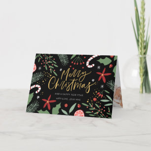 Cute Holiday Doodles   Photo Holiday Card