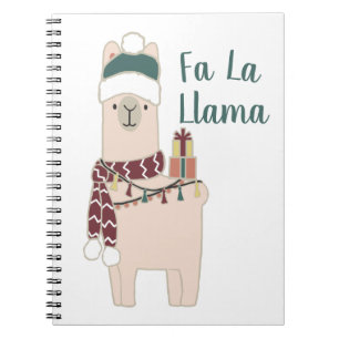 Cute Holiday Fa La llama design Notebook