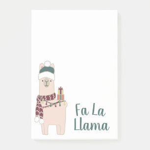 Cute Holiday Fa La Llama design Post-it Notes