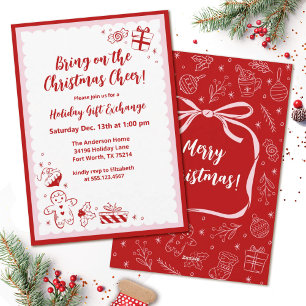 Cute Holiday Gift Exchange Christmas Party Card