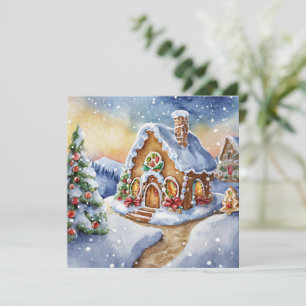Cute Holiday Gingerbread House  Invitation
