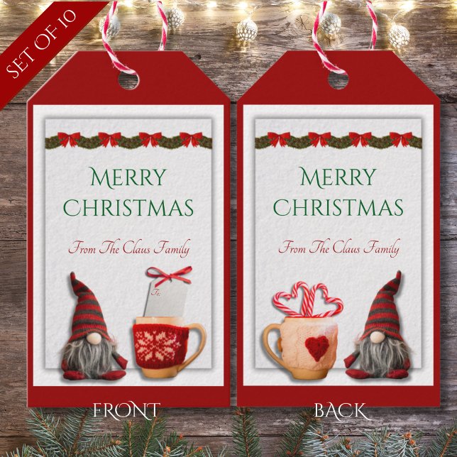 Cute Holiday Gnome Christmas Gift Tags (Cute Holiday Gnome Christmas Gift Tag)