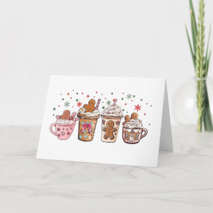 Cute Holiday Hot Chocolate Gingerbread Christmas Card