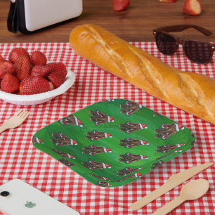 Cute Holiday Mastodon Paper Plates