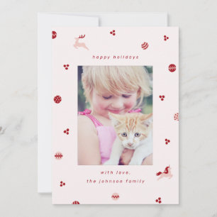 Cute Holiday Ornament Doodles with Unicorn Card