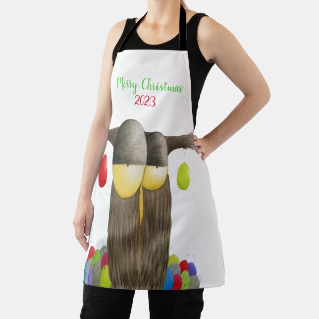 Cute Holiday Owl Apron (Insitu)