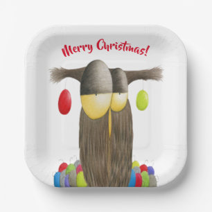 Cute Holiday Owl Paper Plate