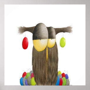 Cute Holiday Owl Poster