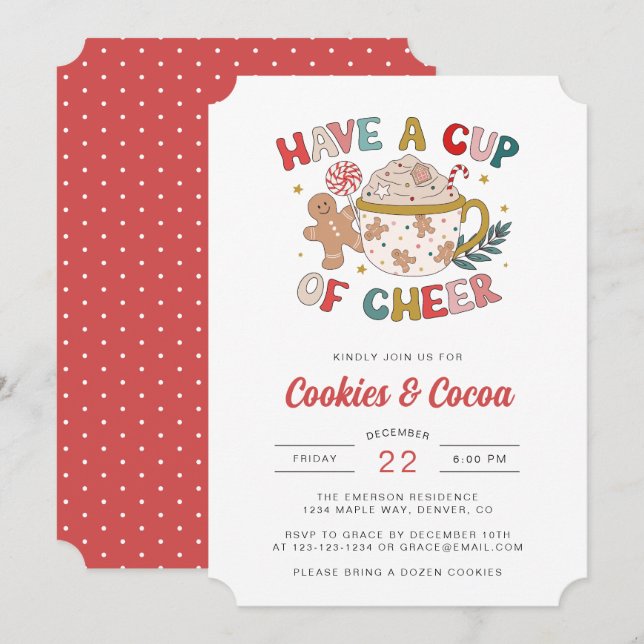 Cute Holiday Party Invitation (Front/Back)
