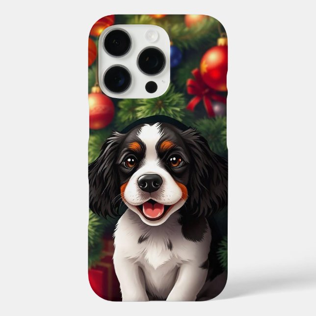 ❄️🐶 Cute Holiday Puppy with Christmas Spirit Case-Mate iPhone Case (Back)