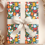Cute Holiday Santa & Christmas Icons Wrapping Paper<br><div class="desc">Make your holiday gifts extra special with this adorable Christmas wrapping paper! Featuring a festive pattern of Santa Claus, reindeer, snowmen, candy canes, and more, this design is perfect for adding a touch of cheer to your celebrations. The bright colours and playful icons will delight kids and adults alike, making...</div>