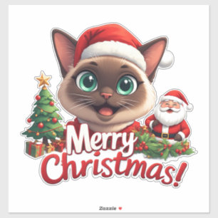 Cute Holiday Siamese Kitty Design For Christmas