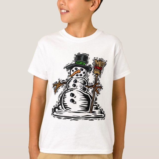 Cute Holiday Snowman T-Shirt (Front)