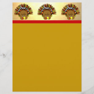 Cute Holiday Turkey Letterhead