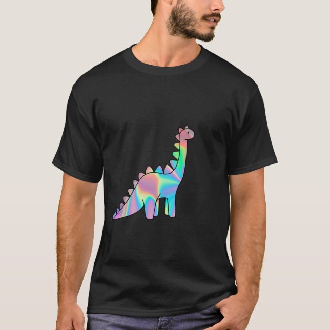 Cute Holographic dinosaur T-Shirt (Front)