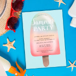 Cute holographic ice cream gradient summer party invitation<br><div class="desc">Celebrate summer with this cool,  gradient holographic ice cream summer party summer party invitation,  perfect for beach party,  pool party and bbq.</div>
