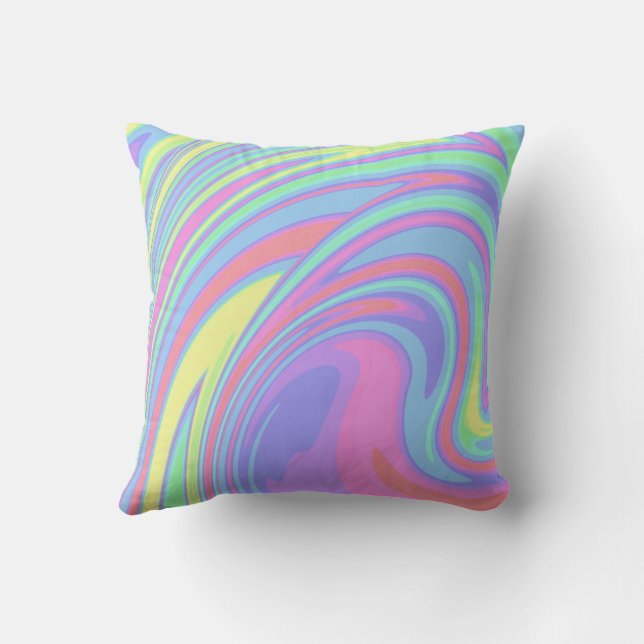 Cute Holographic Marble Art Cushion (Back)