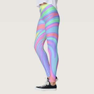 Cute Holographic Marble Art Leggings