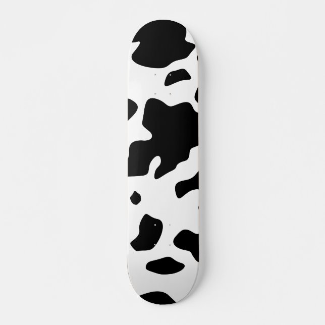 Cute Holstein Friesian Cow Animal Print Pattern Skateboard (Front)