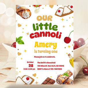 Cute Holy Cannoli Modern Birthday Party Invitation