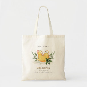 Cute Holy Cow Farm Foliage Kids Any Age Birthday Tote Bag