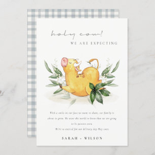 Cute Holy Cow Farm Foliage Pregnancy Announcement 