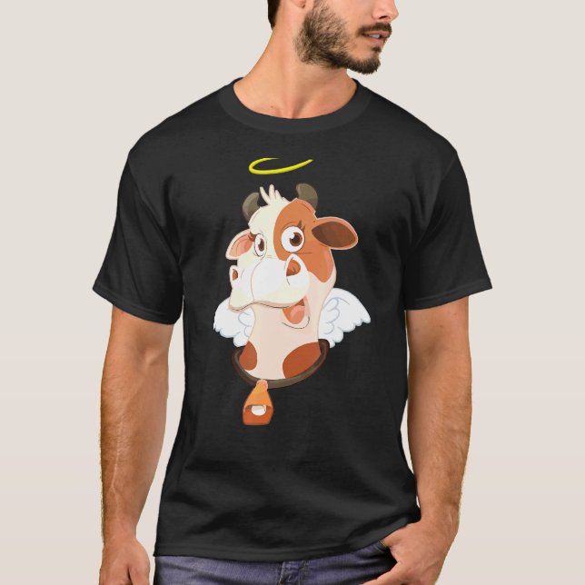 Cute Holy Cow Heavenly Cattle Pun Tee (Front)