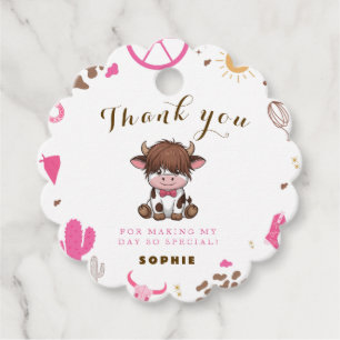 Cute Holy cow highland cow birthday Favour Tags
