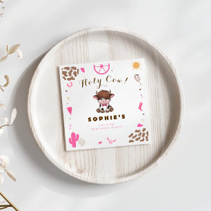 Cute Holy cow highland cow birthday  Napkin