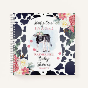 Cute Holy Cow, It's A Girl Baby Shower Guest Book