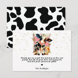 Cute Holy Cow Party Thank You Card