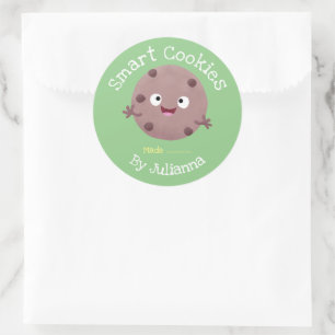 Cute home baked cookies cartoon label