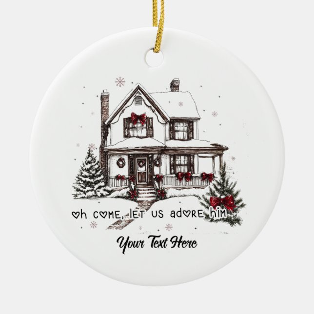 Cute Home Christmas Ceramic Tree Decoration (Front)