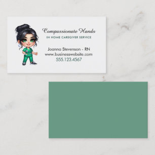 Cute Home Health Care Nurse Service Business Card