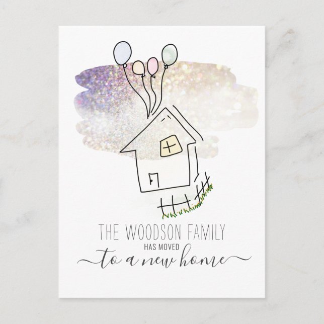 Cute Home Moving Change Of Address Announcement Postcard (Front)