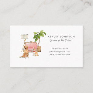 Cute Home & pet sitter Business Card