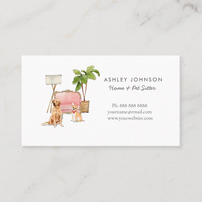Cute Home & pet sitter Business Card (Front)