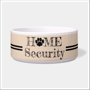 Cute Home Security Paw Print Pet Bowl