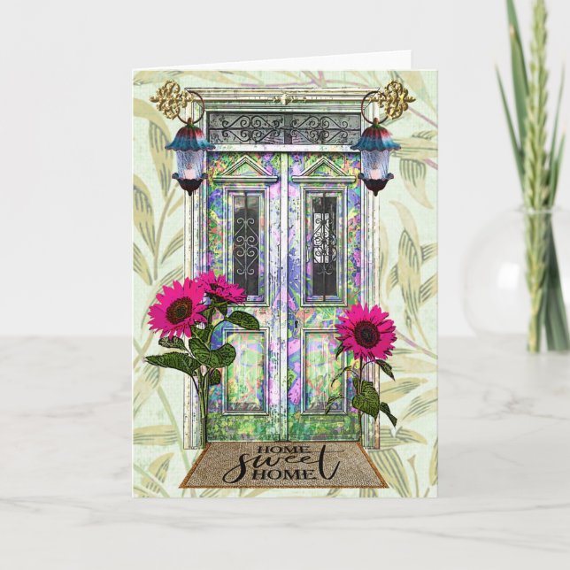 Cute Home Sweet Home Housewarming Fairy Door Card (Front)