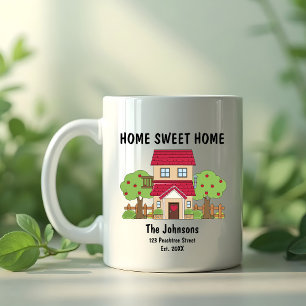 Cute Home Sweet Home Red House Housewarming  Coffee Mug