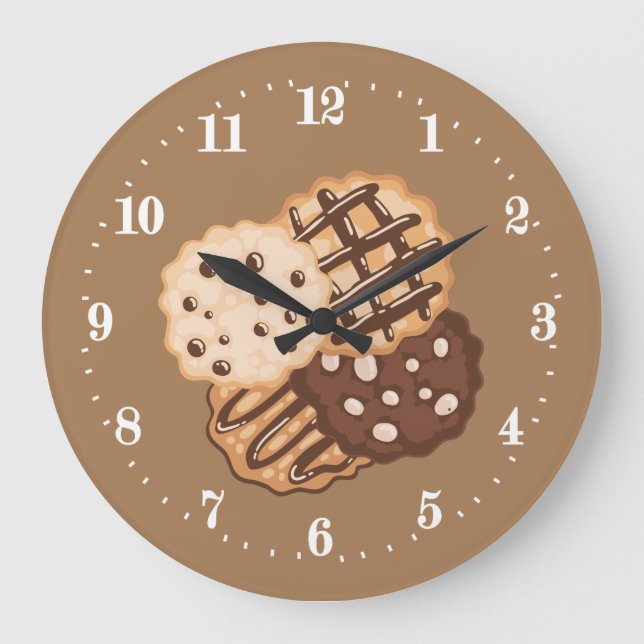 cute homemade cookies kitchen bakery large clock (Front)