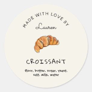 Cute Homemade Croissant  Classic Round Sticker