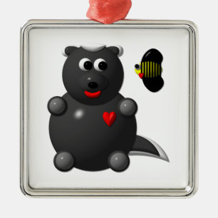 Cute Honey Badger and Honey Bee: Don't badger me! Metal Tree Decoration