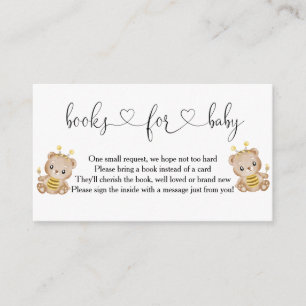 Cute Honey Bear Books For Baby Enclosure Card