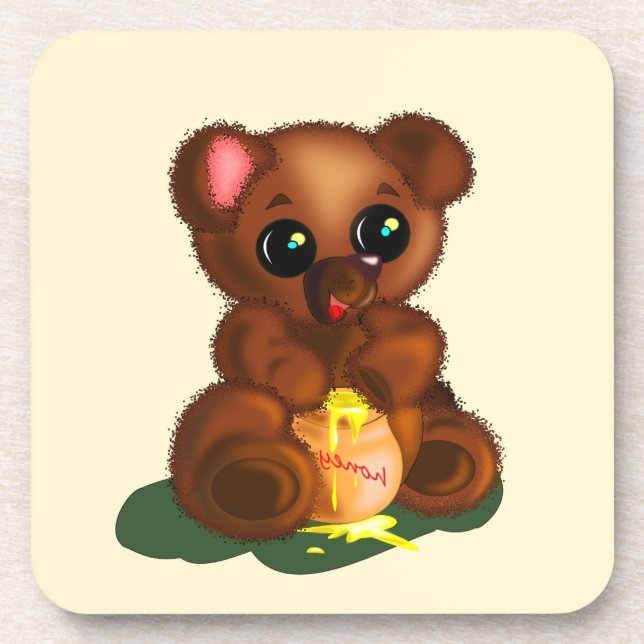 Cute Honey Bear Coaster (Front)